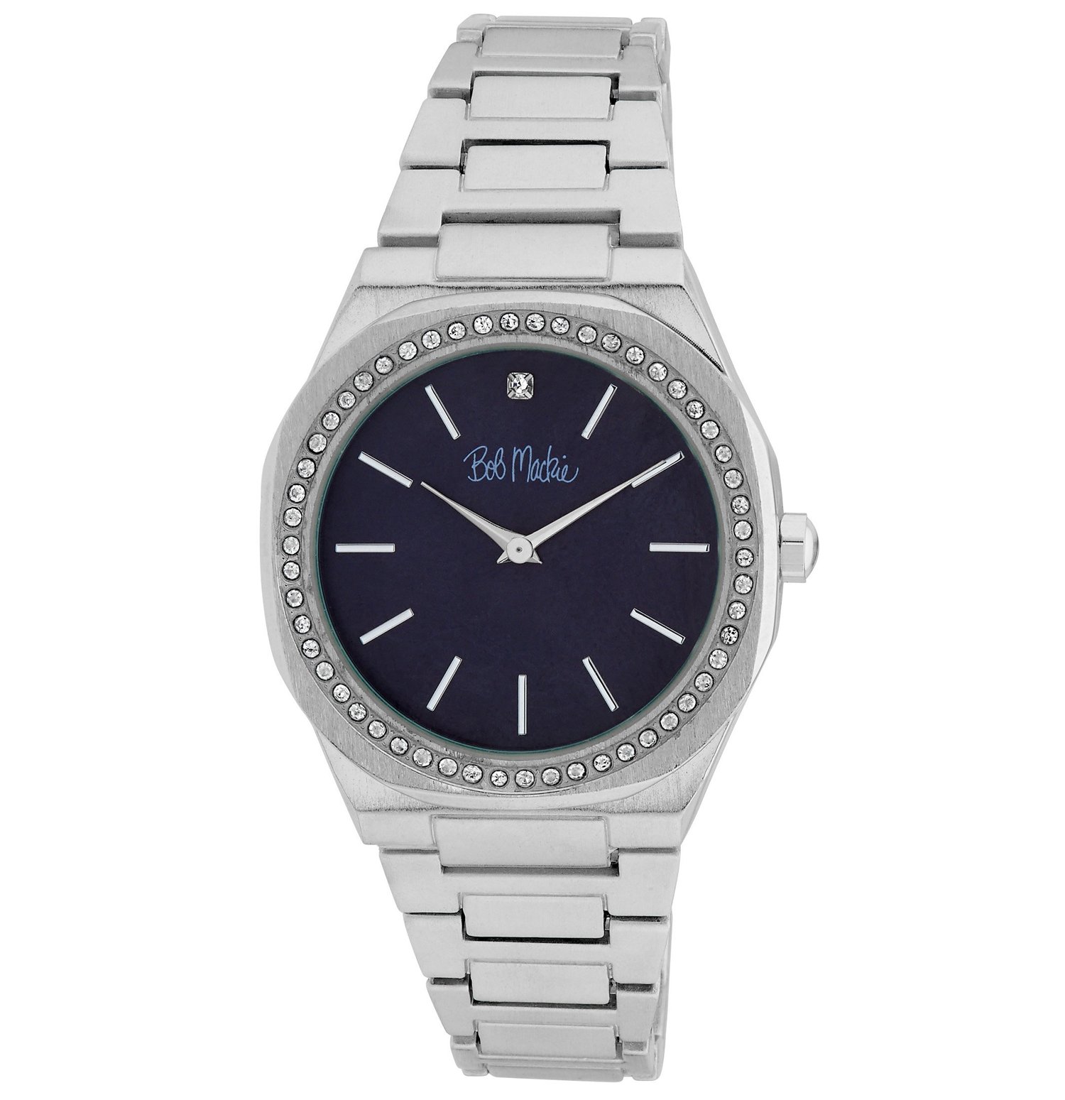 Bob Mackie Women's 40mm Diamond Accent Crystal Bezel Watch