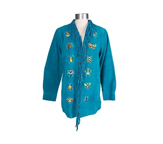 Alternate QVC view showing the embroidered bug motif