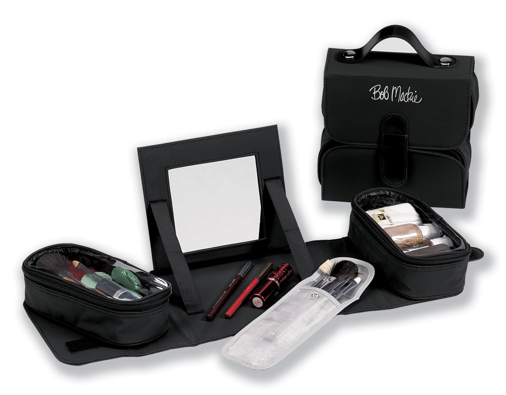 Bob Mackie Fold Up Cosmetic Kit with Mirror