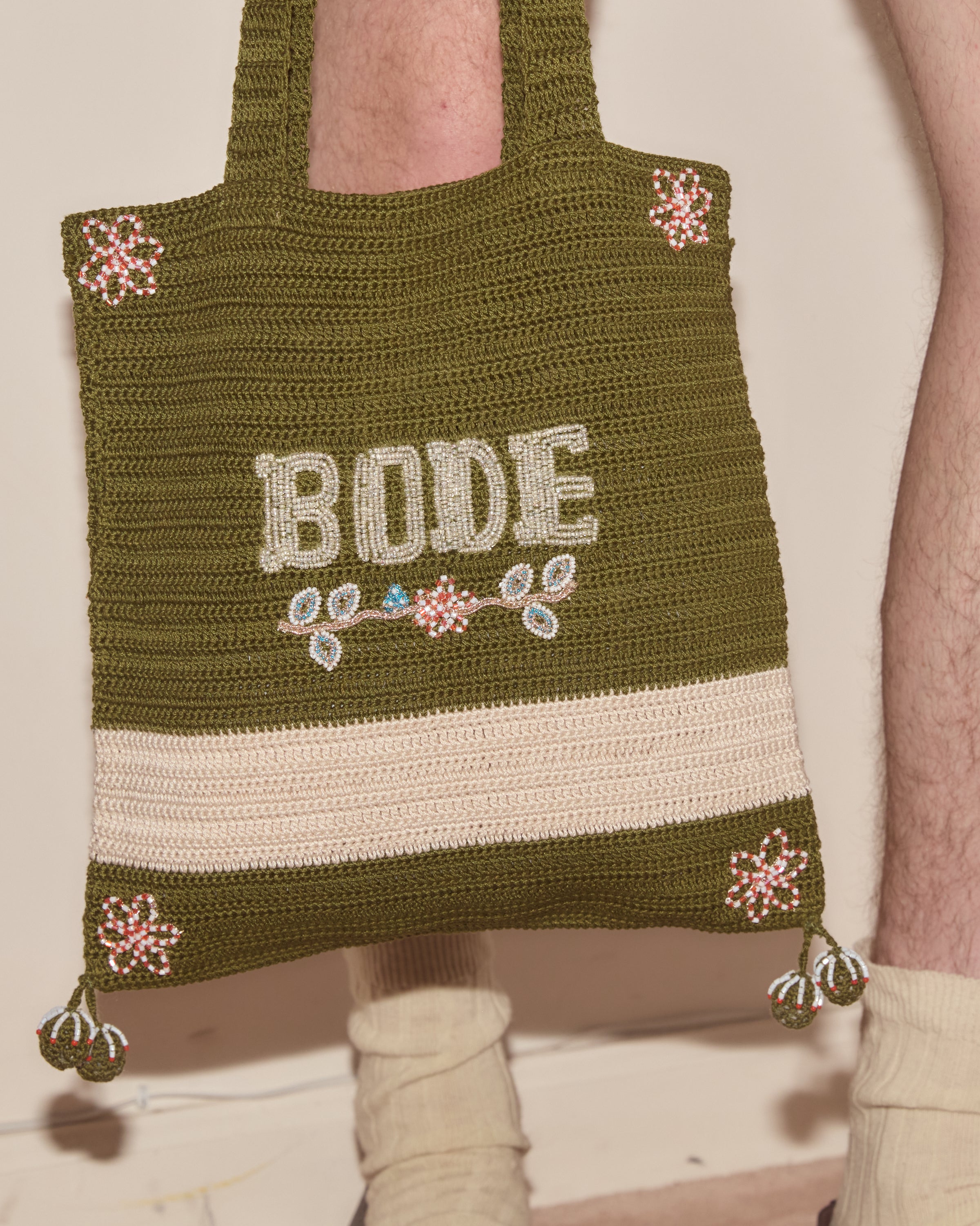 Hand-crocheted cotton texture