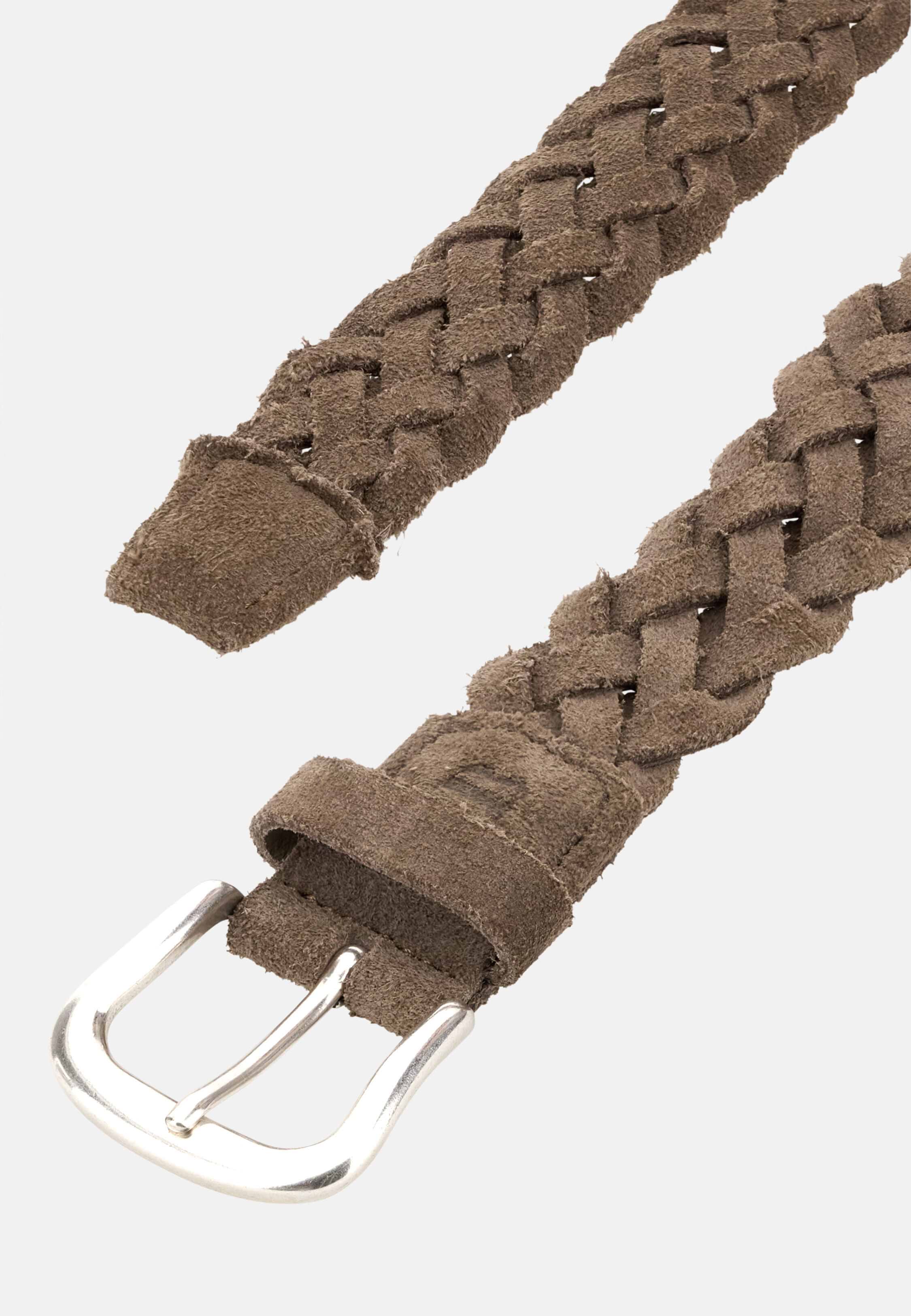 Braided suede closeup