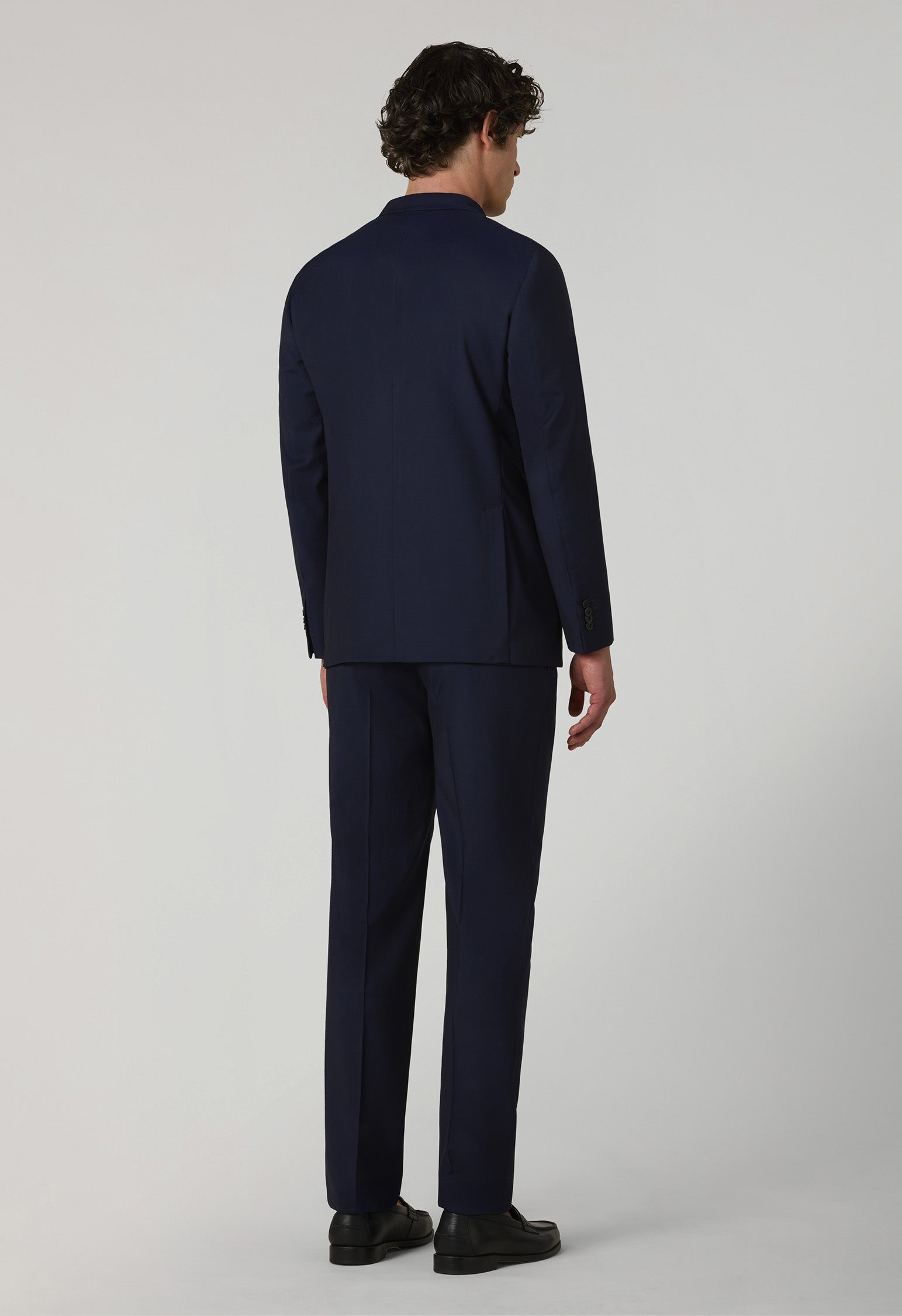 Blue Wool Canva B-Line Suit, angled view