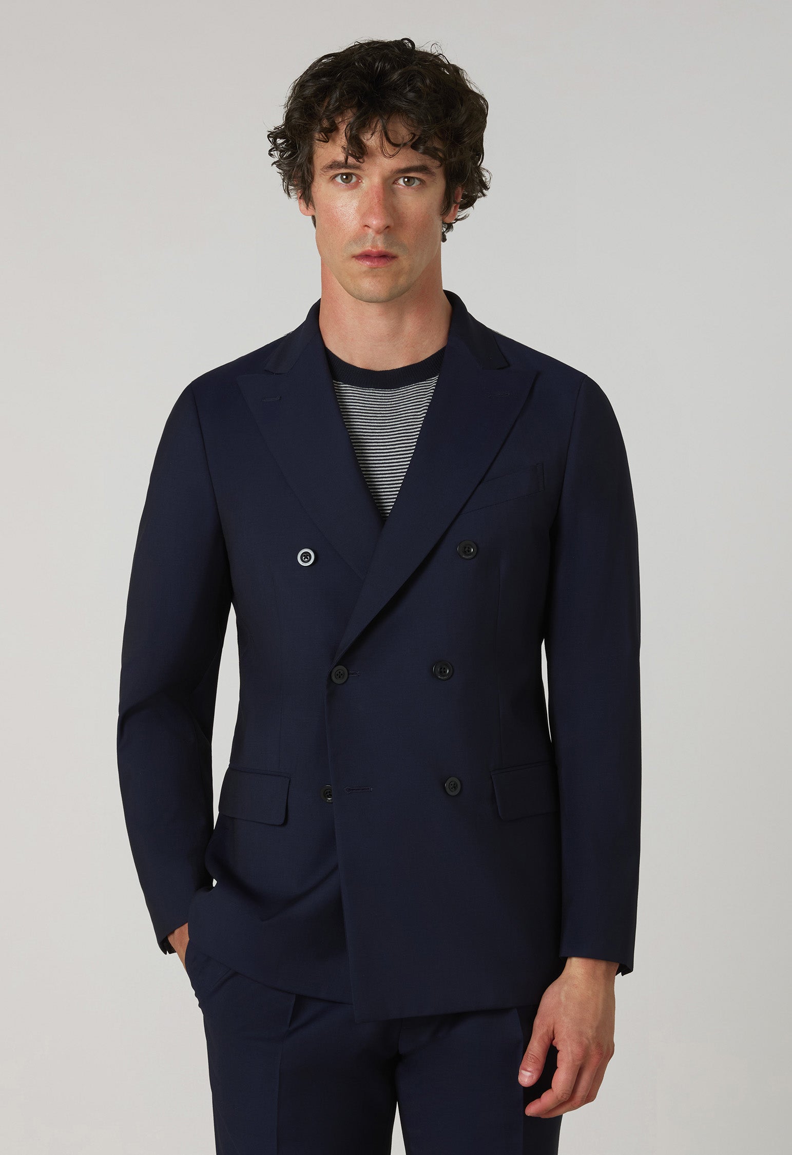 Blue Wool Canva B-Line Suit, side view