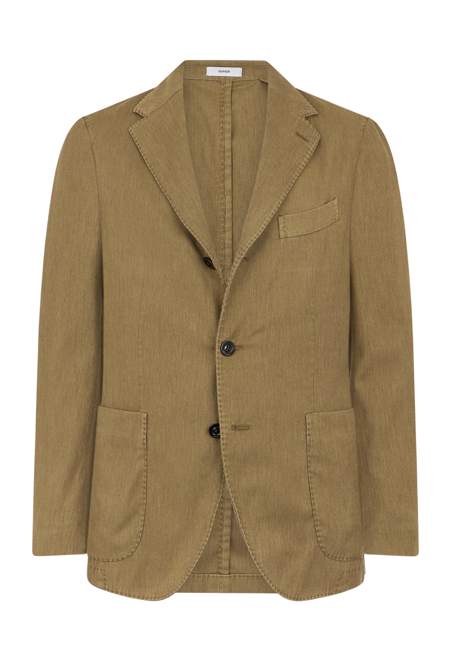 Khaki Blended Soft Cotton Dover Jacket, back view