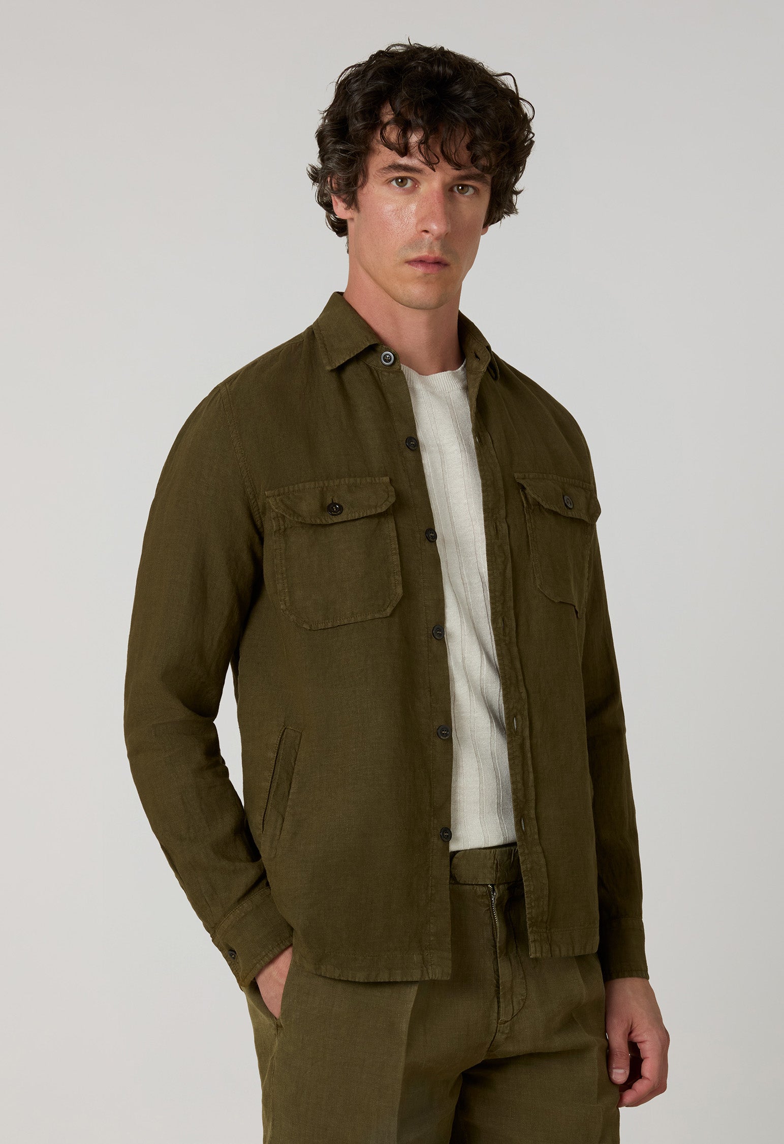 Garment-Dyed Overshirt