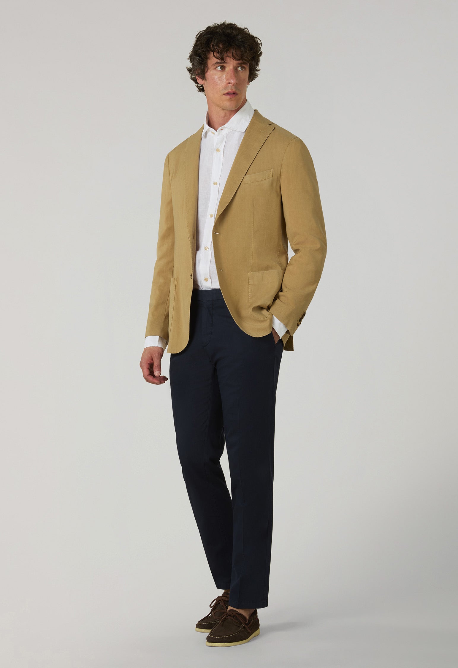 Beige High Performance Wool Cashmere K-Jacket, side view