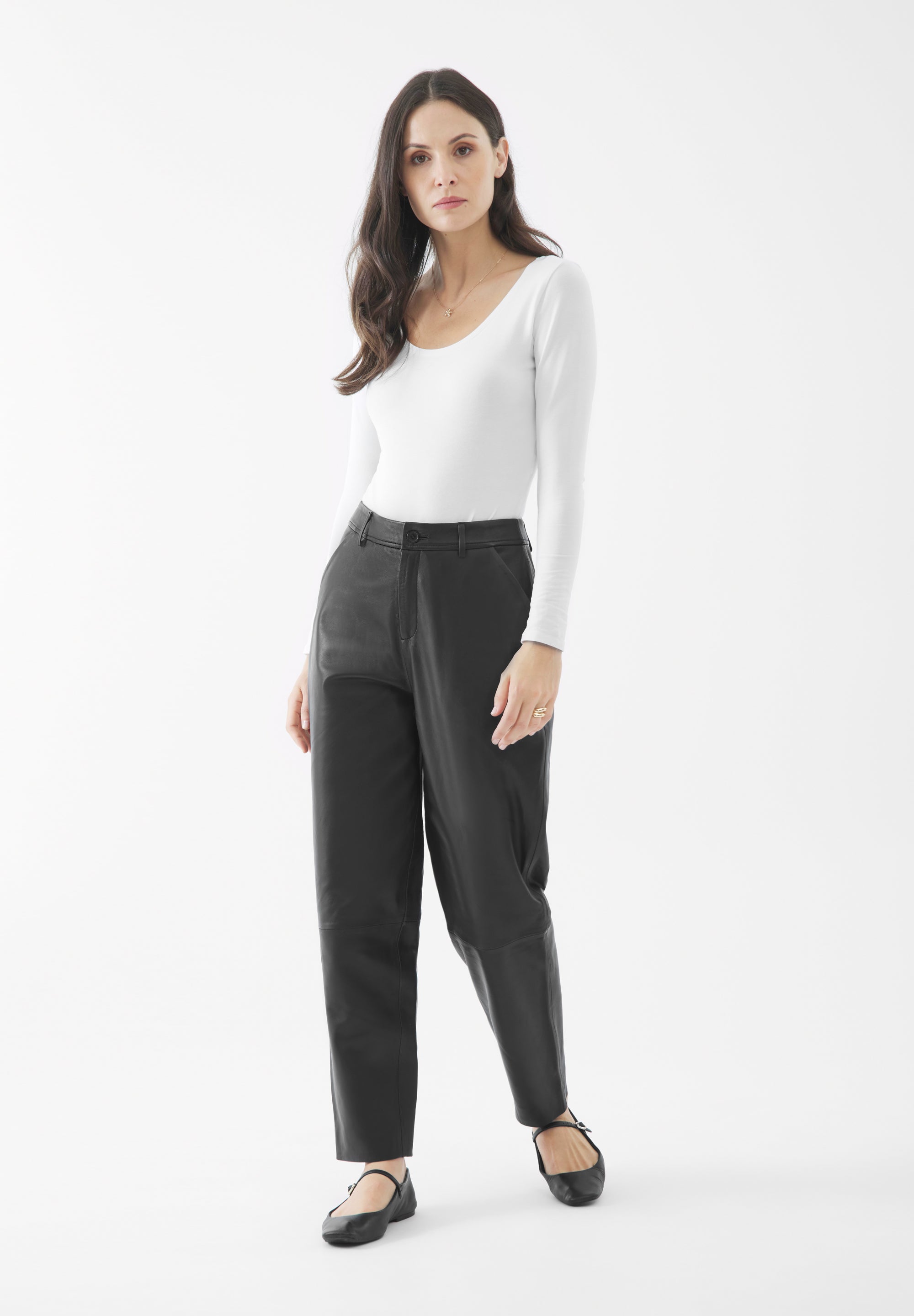 Piper Leather Barrel Pants