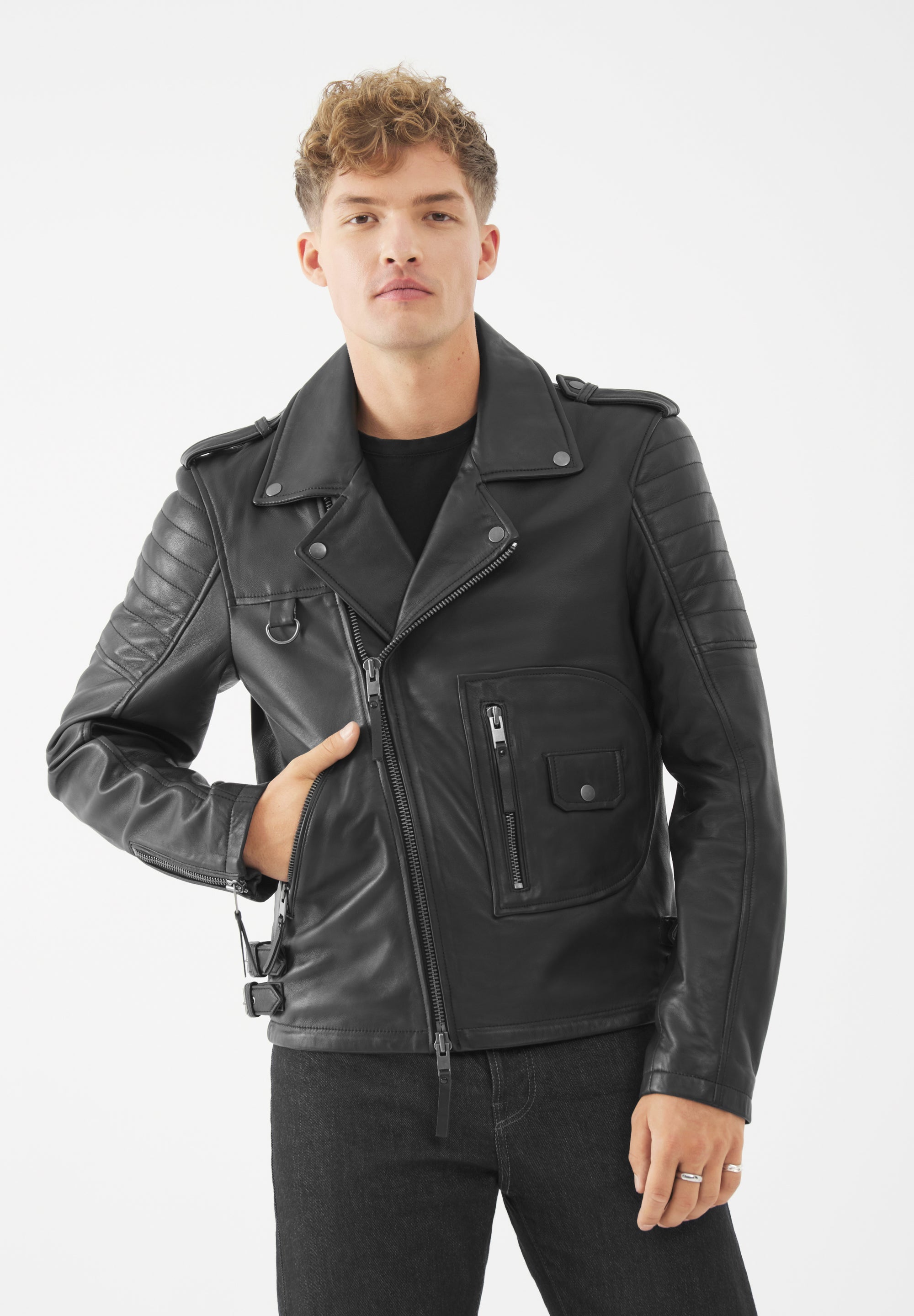 Real Leather Hoxton Biker Jacket