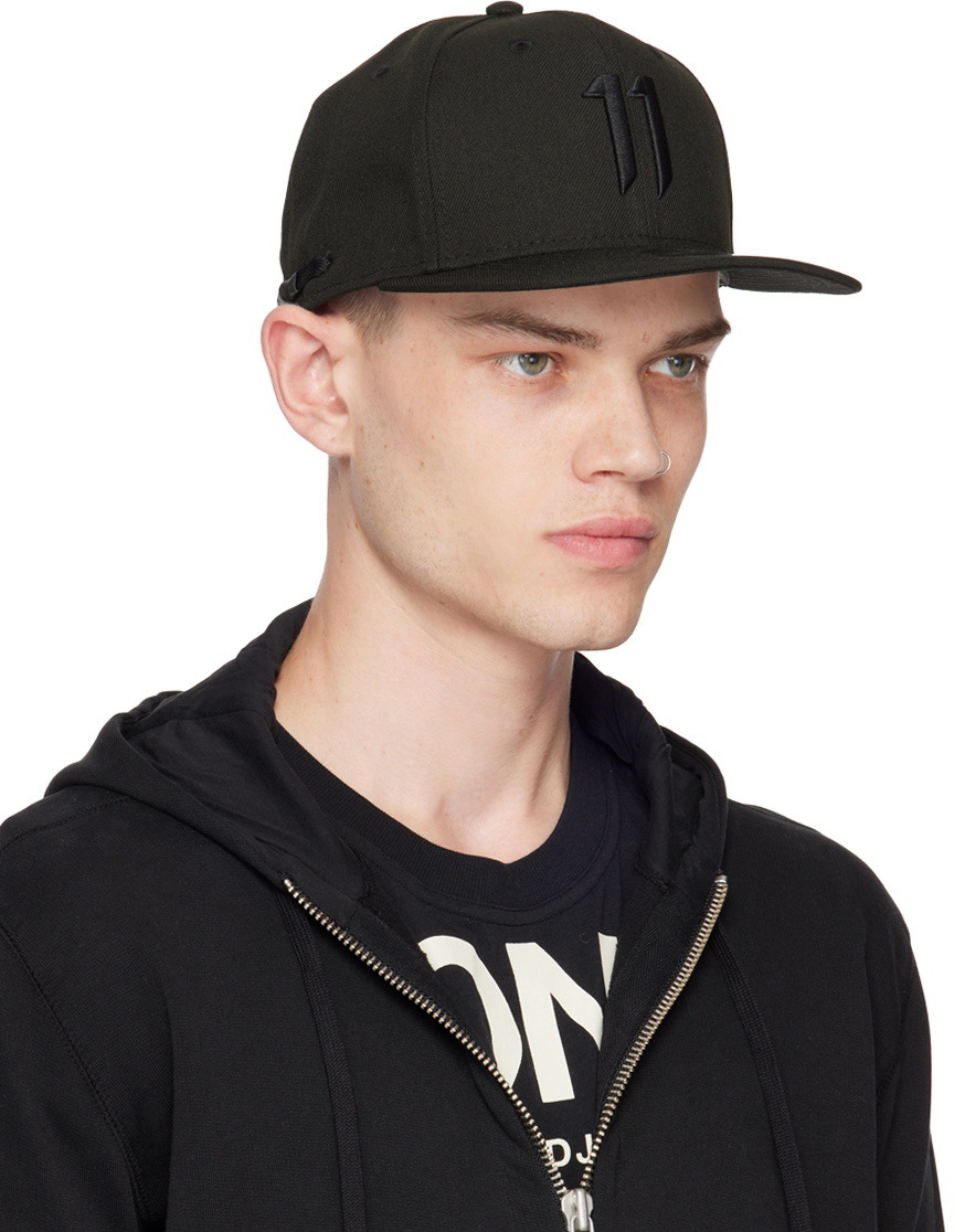 Front embroidered black cap