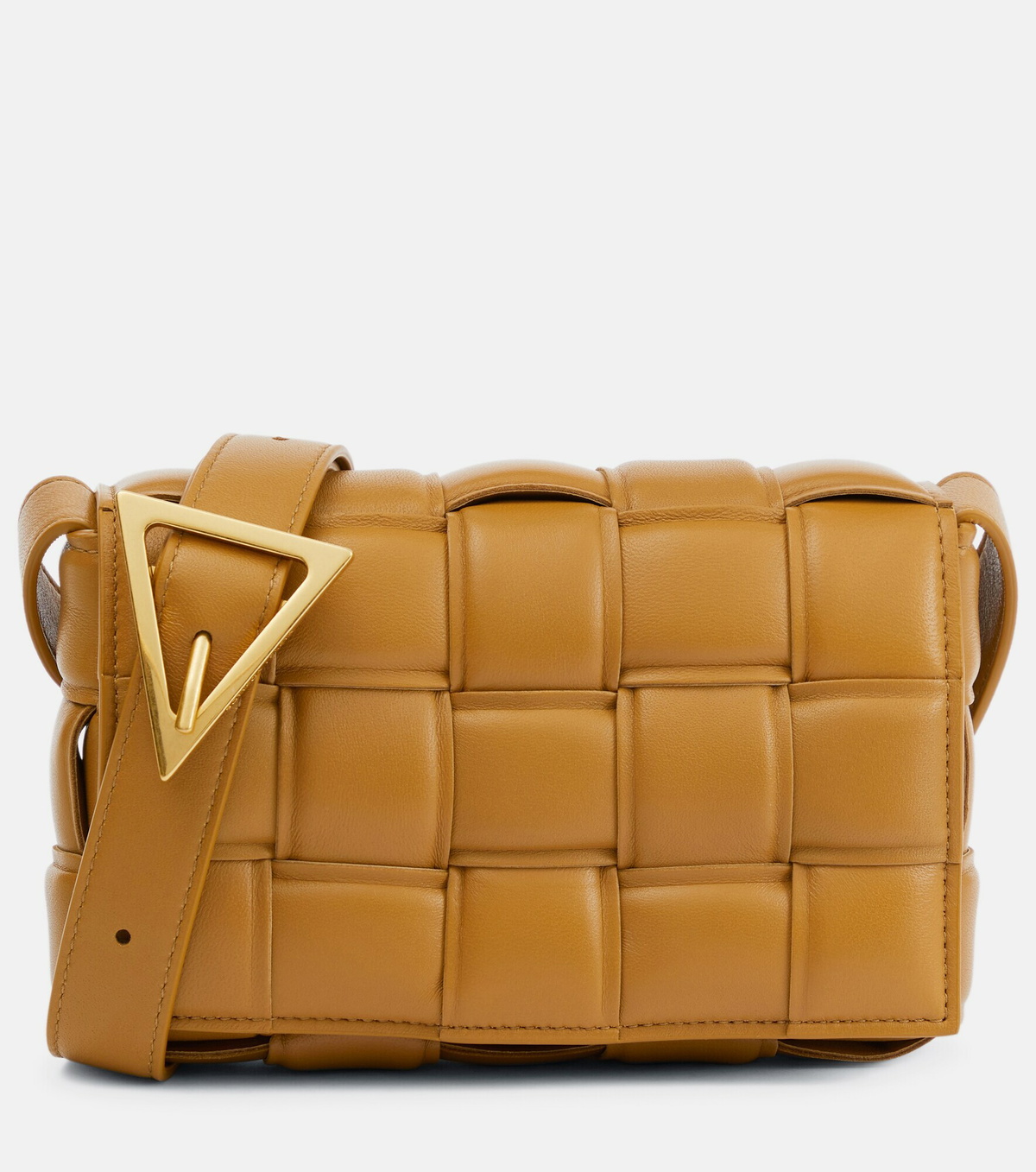 Caramel — the padded weave catching light across each panel