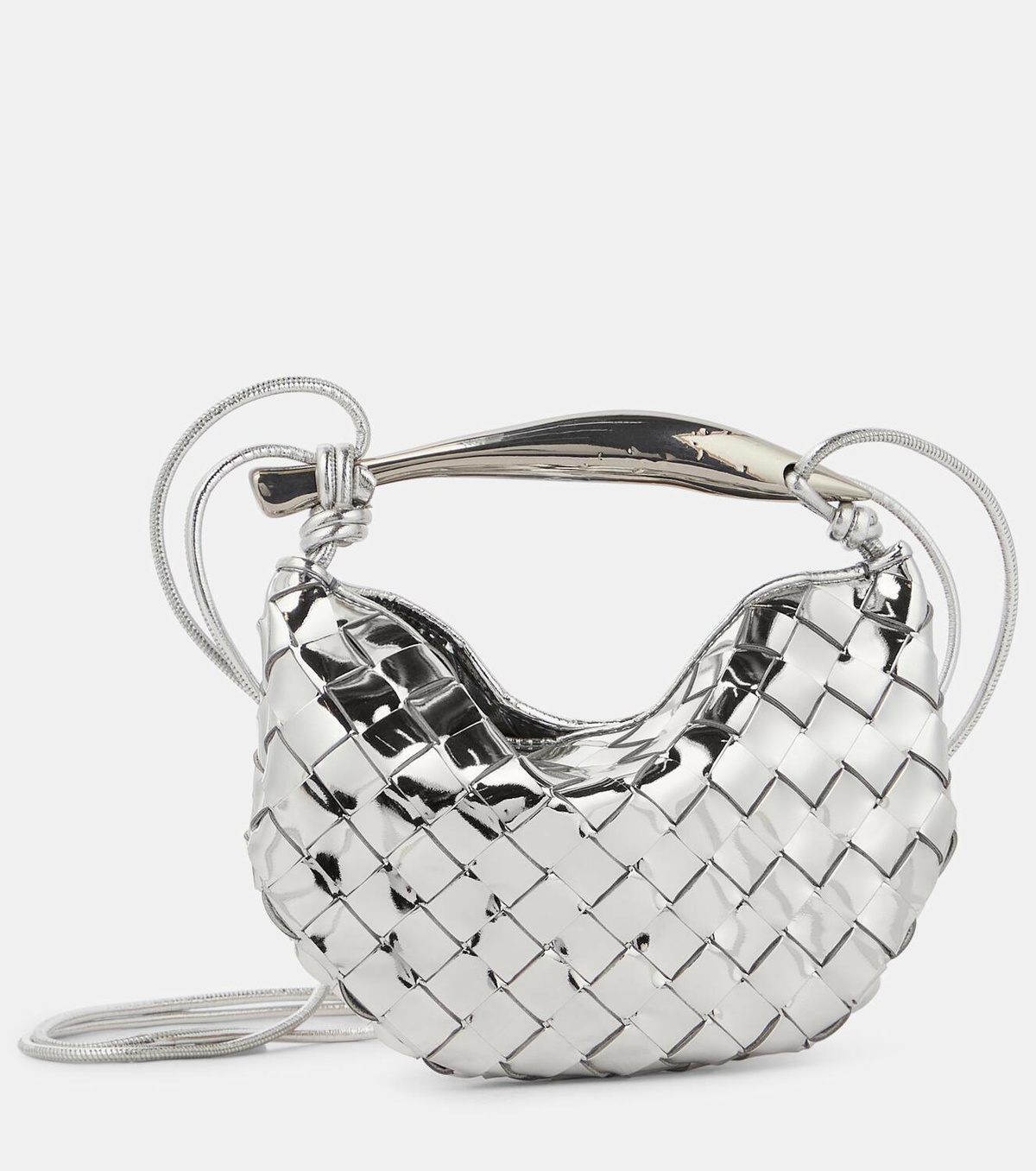 Mini Sardine in silver with the thin crossbody cord