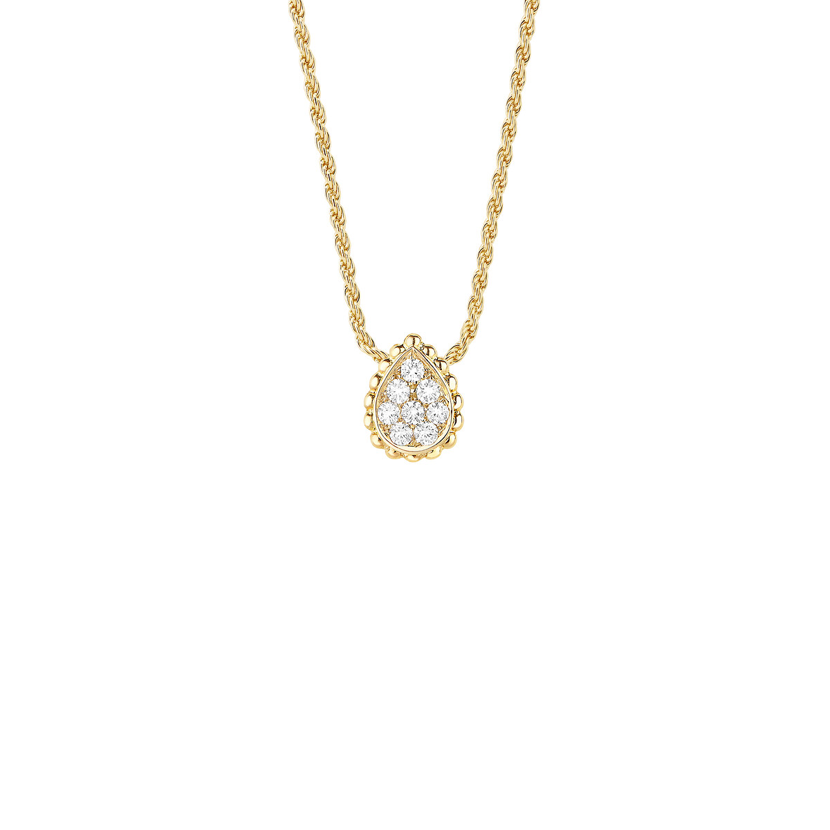 Yellow-gold pendant proportion on chain