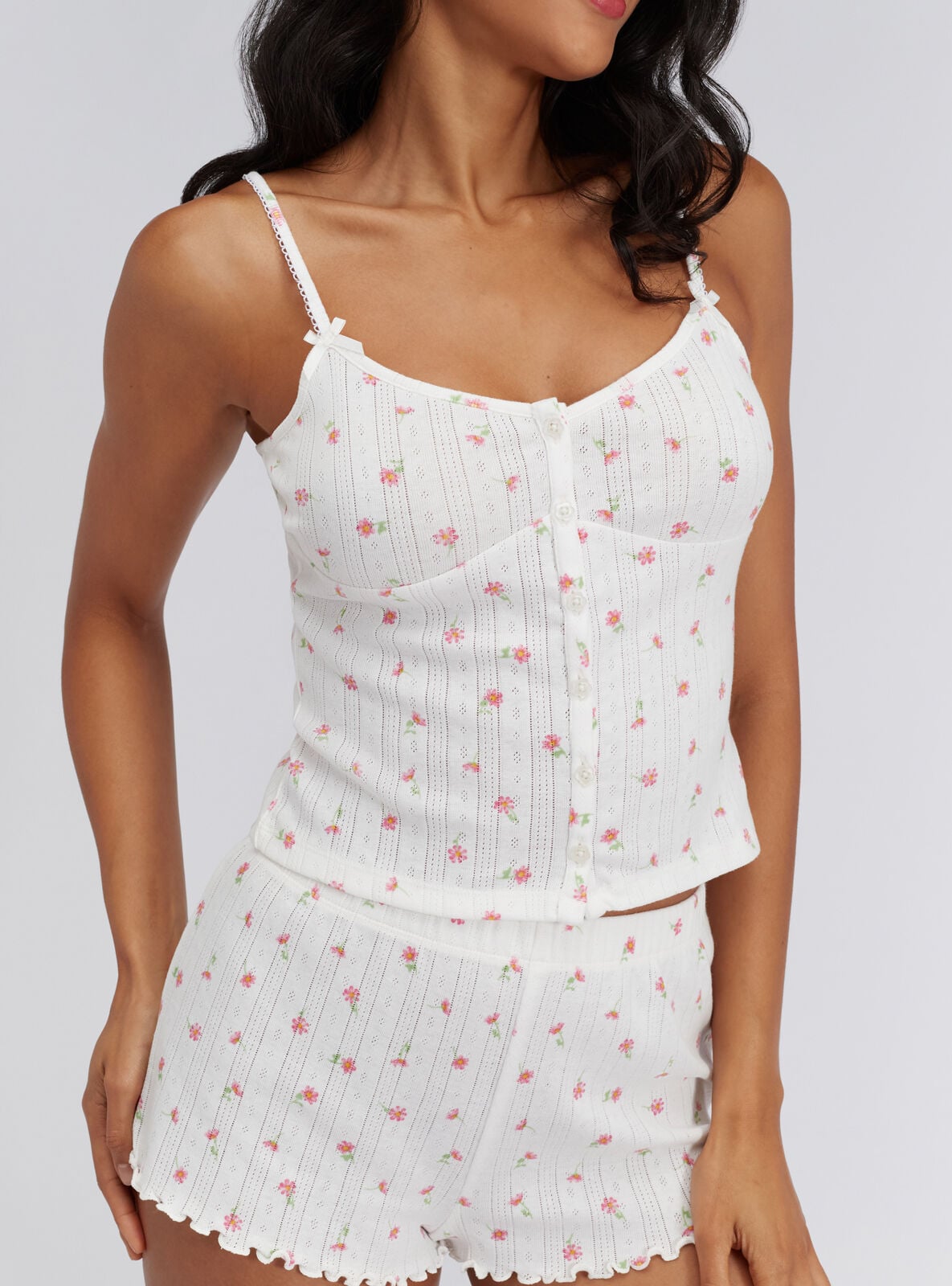 Floral Pointelle Short Pyjama Set