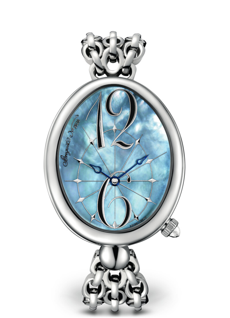 Mother-of-pearl bracelet execution of the oval case