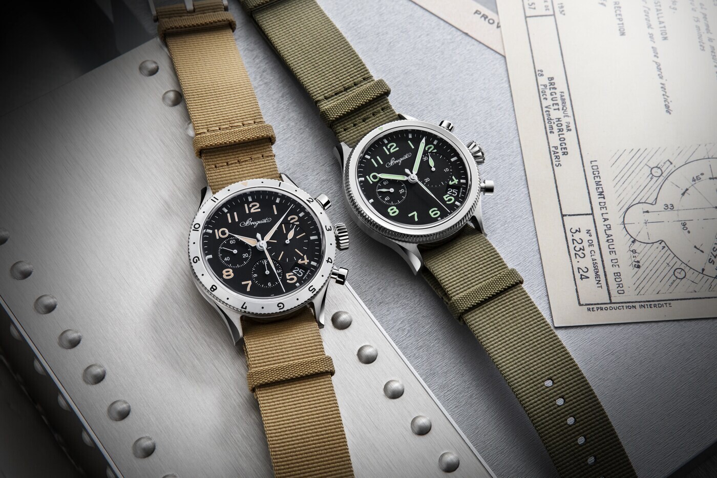 Military Type 20 references on fabric straps
