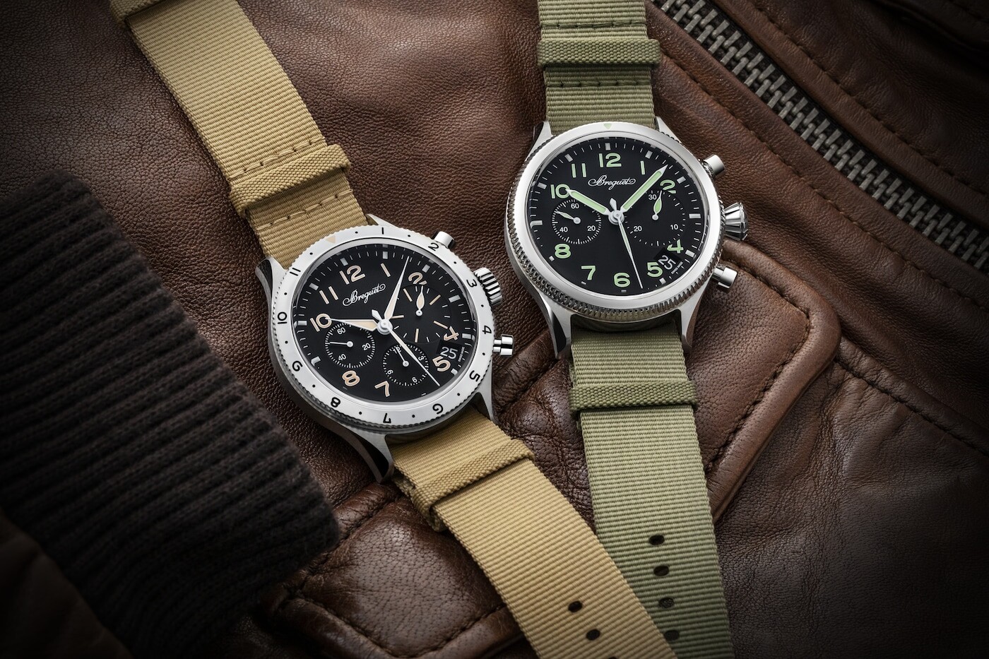 Type XX and Type 20 shown together on vintage-toned straps