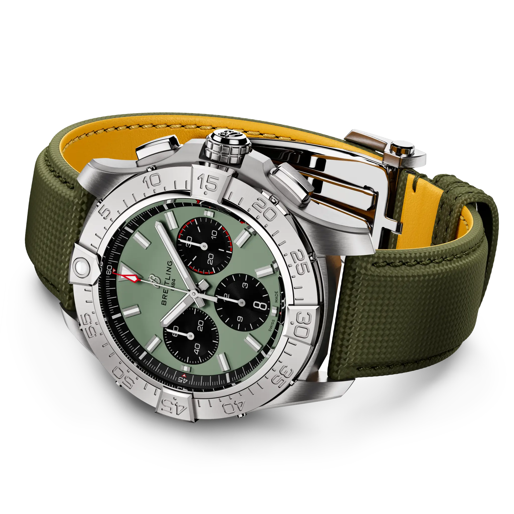 Rolled strap view showing the rugged case architecture