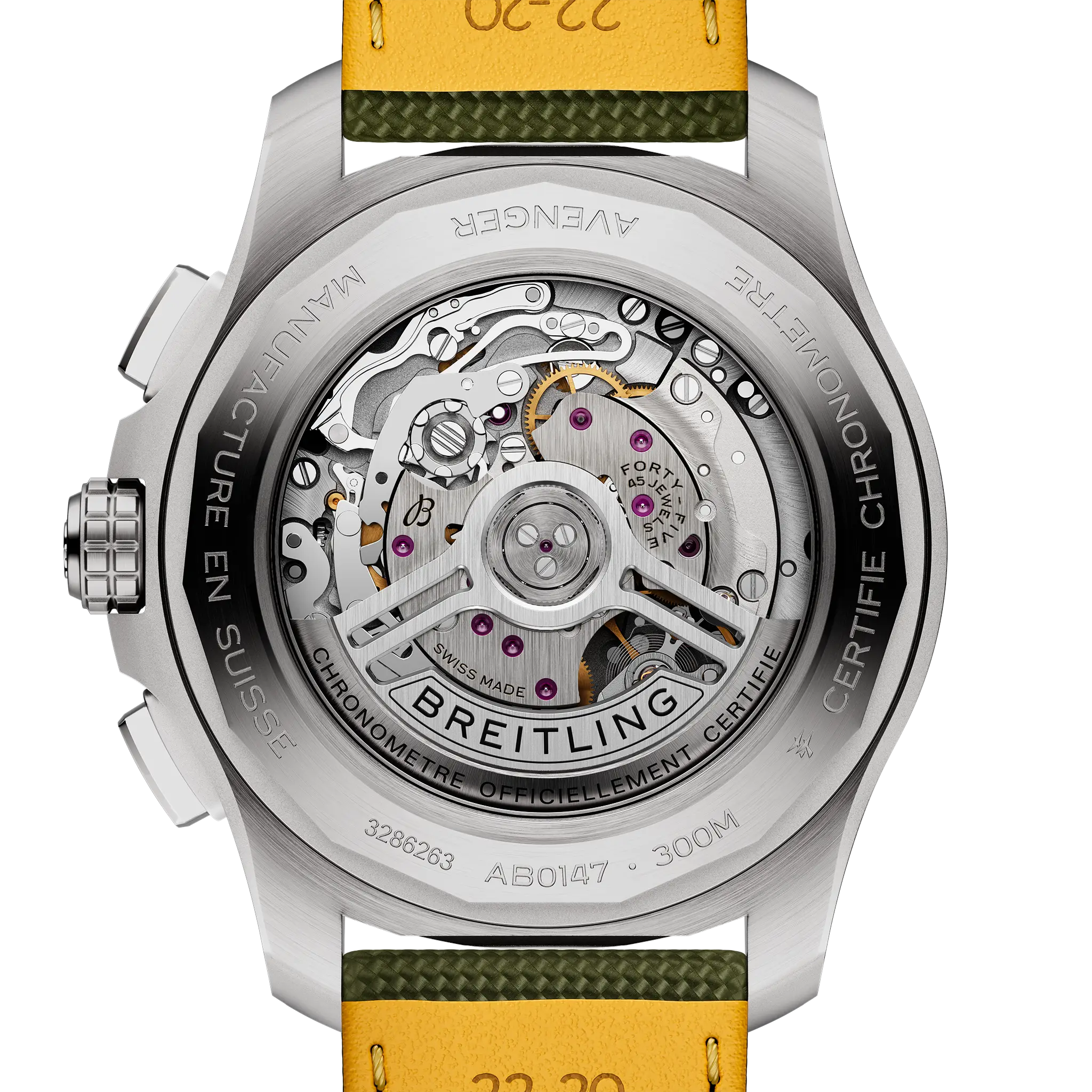 Display back with the Breitling 01 manufacture movement