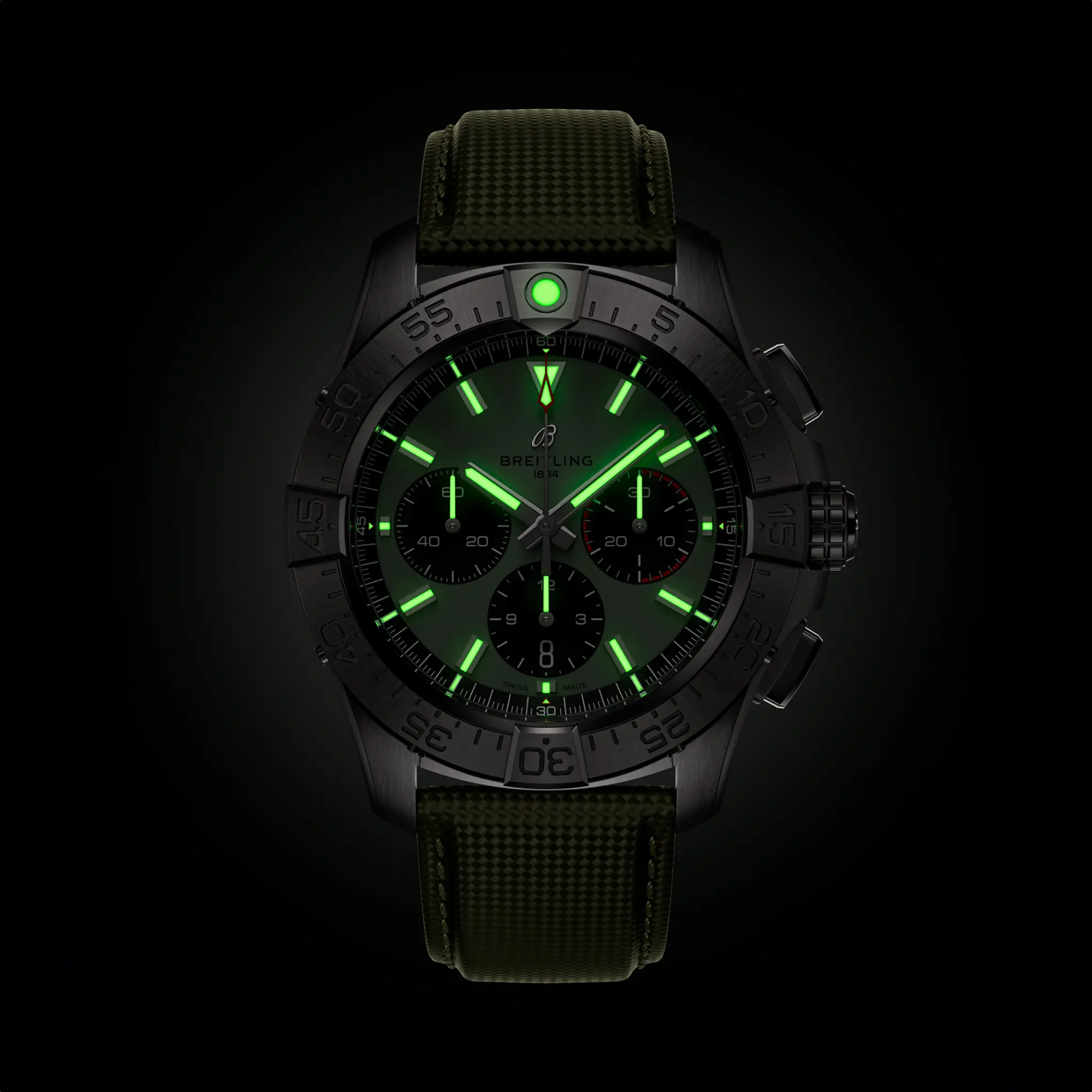 Lume view of the oversized hands and indices