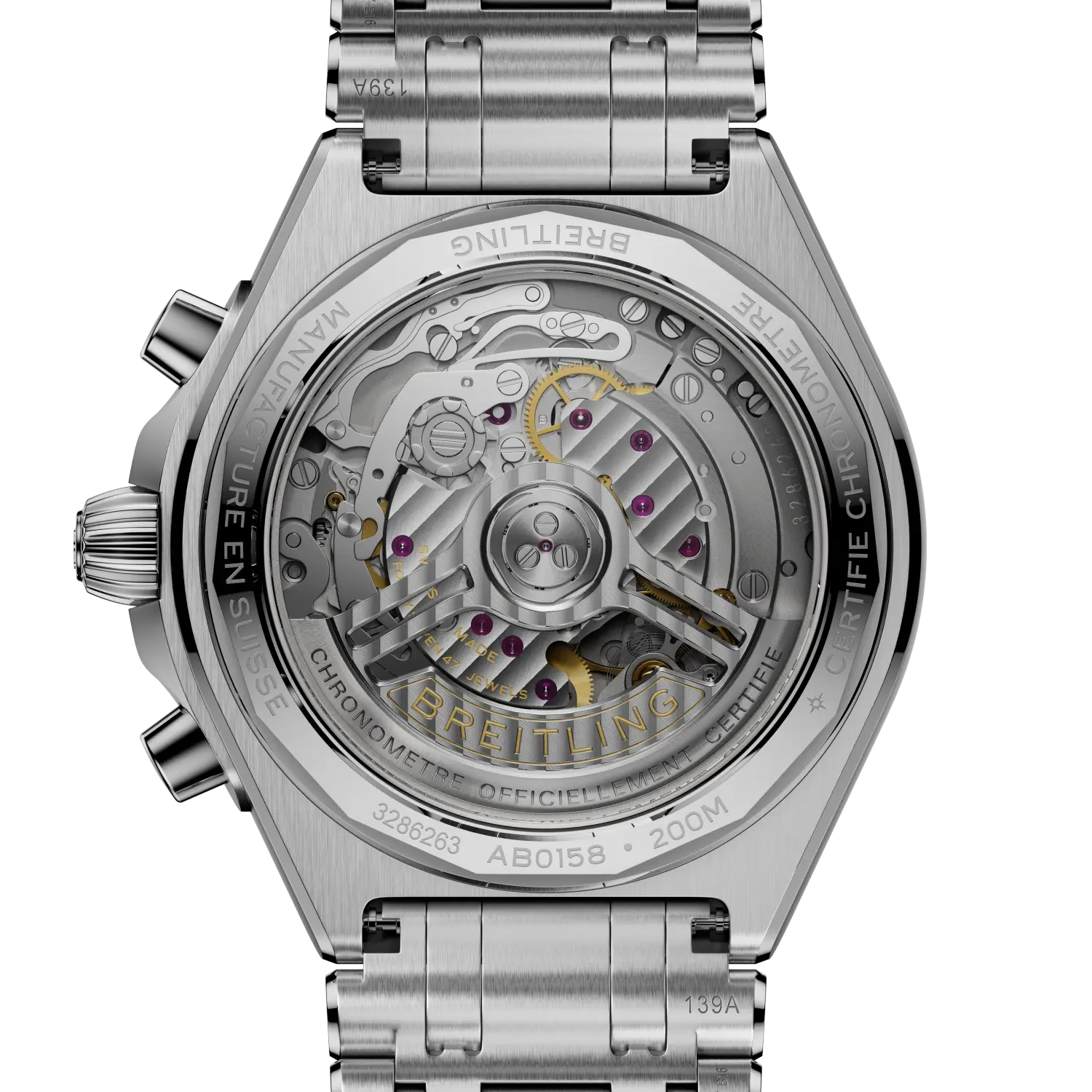 Display back with the Breitling 01 manufacture movement