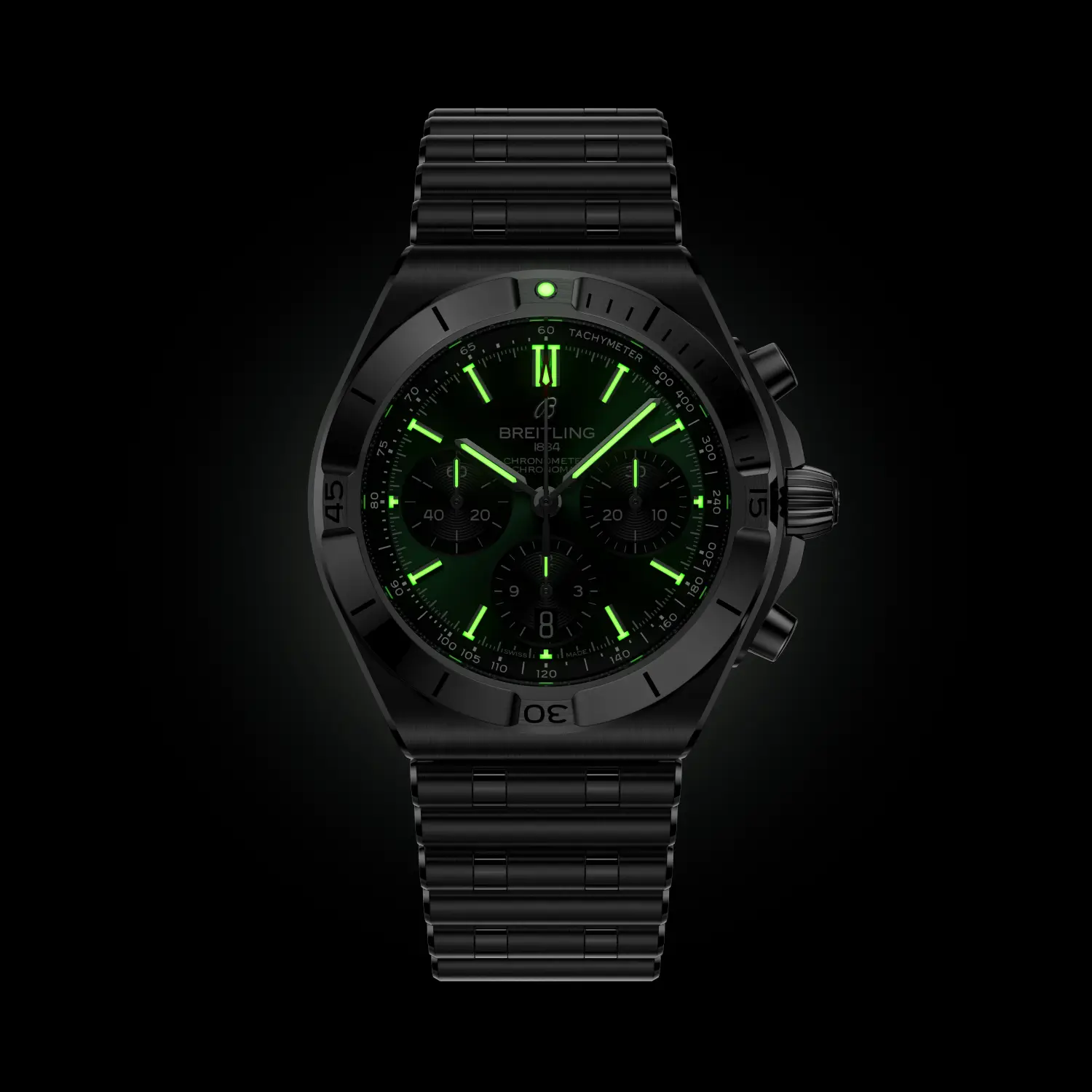 Lumed dial and hands in low light
