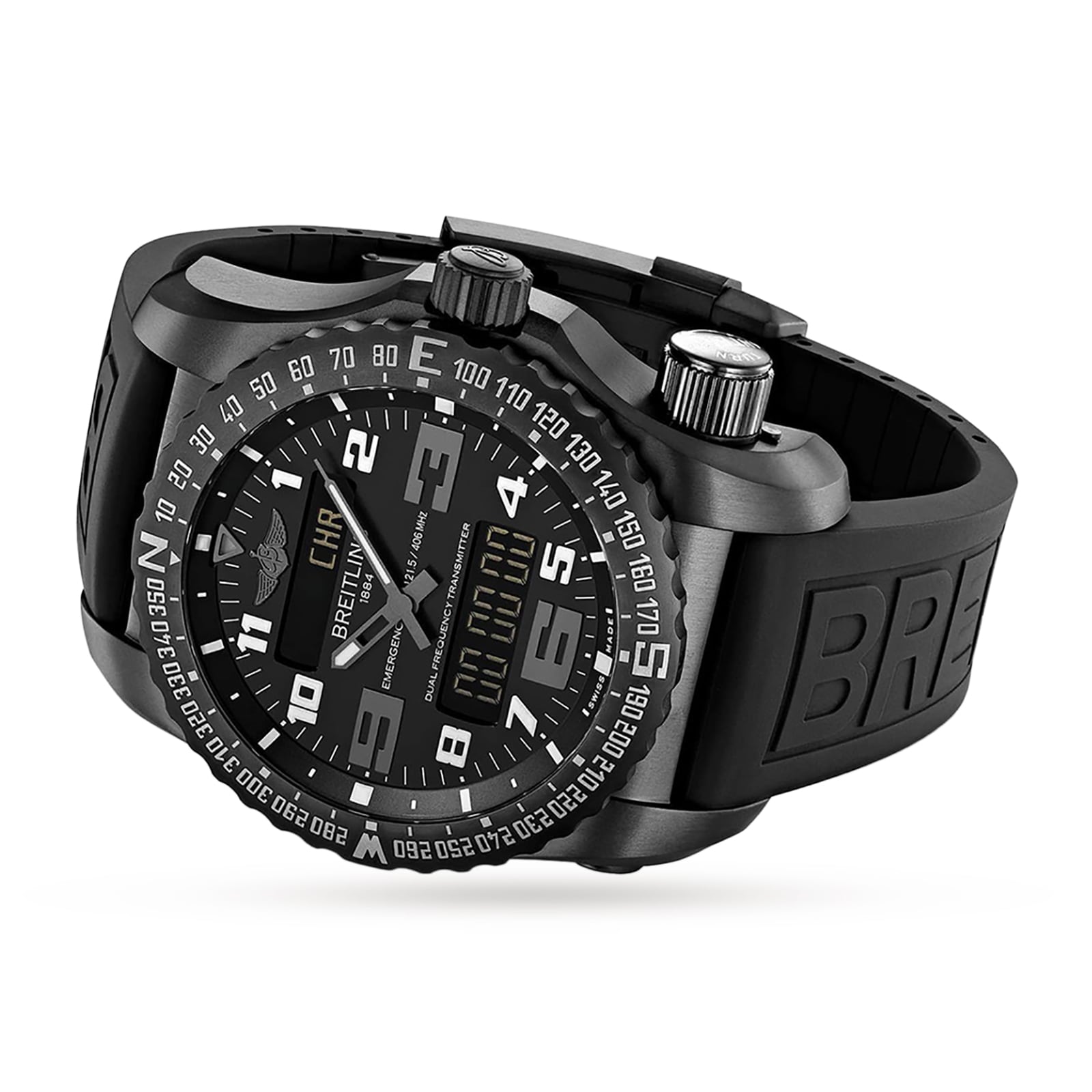 Emergency II retailer image on a dark strap