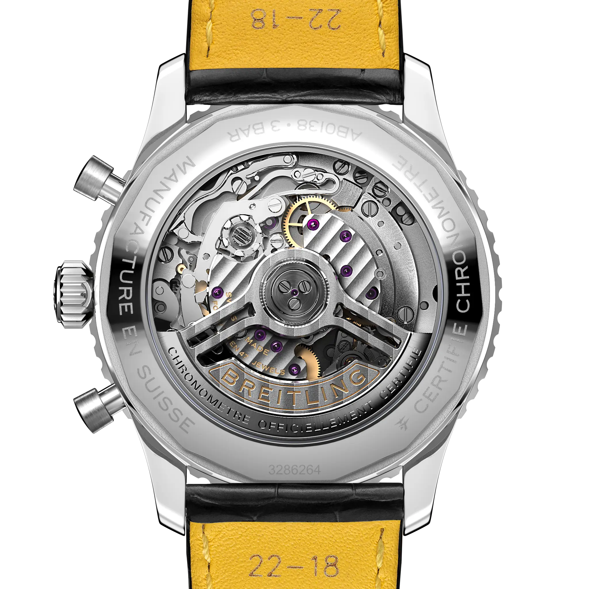 Display back with the Breitling 01 manufacture chronograph movement
