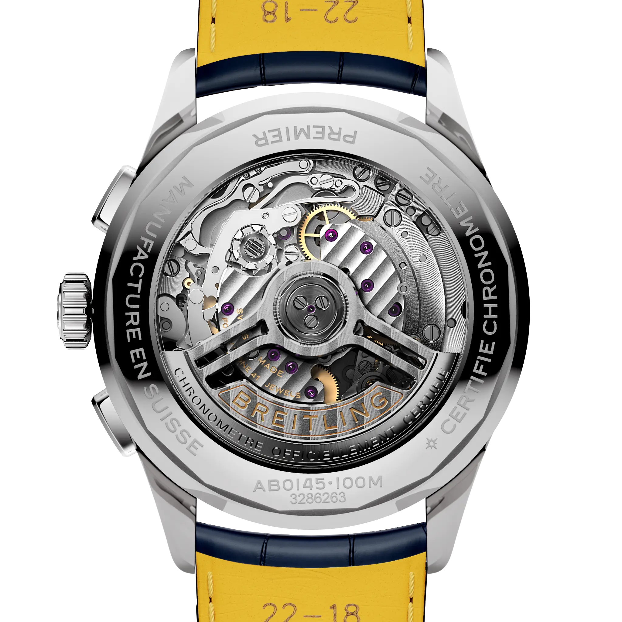 Display back with Breitling 01 manufacture movement