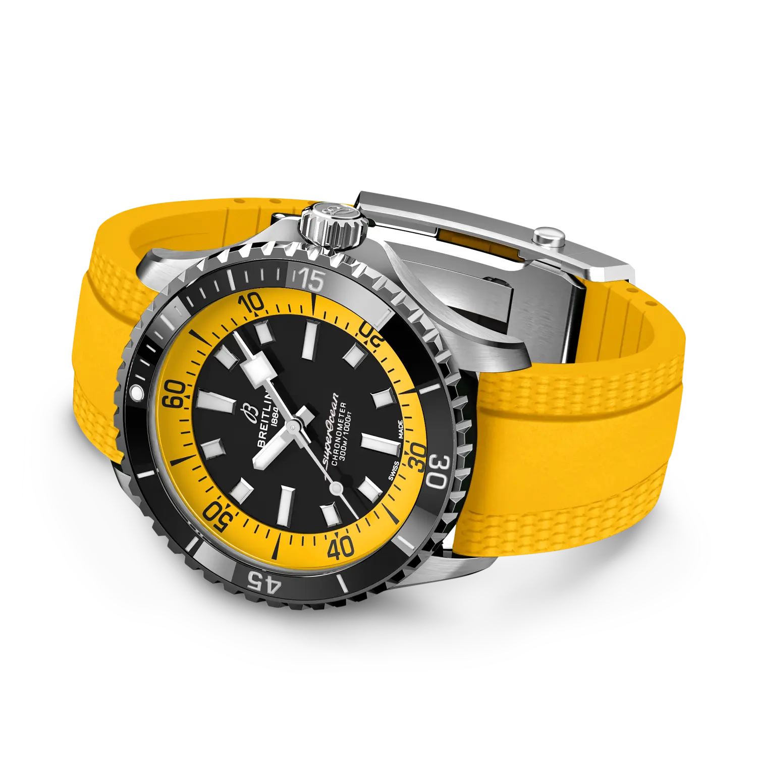 Rolled rubber-strap angle showing the case profile