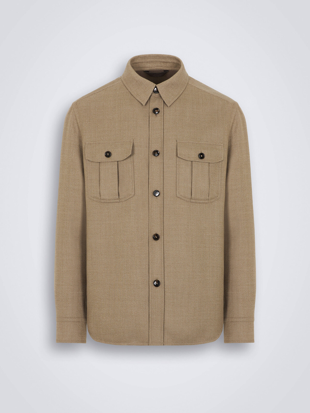 Beige wool-cashmere overshirt