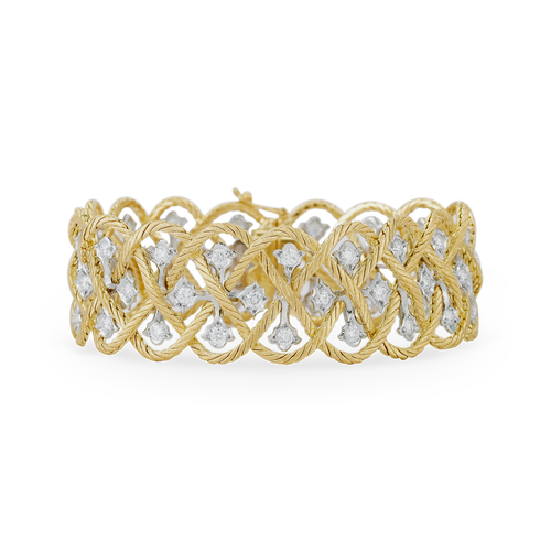 Étoilée Yellow And White Gold Bracelet With Round Diamonds