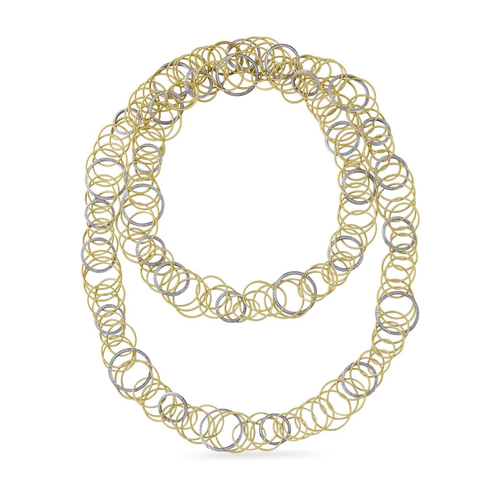 Hawaii Yellow And White Gold Set Necklace With Diamonds