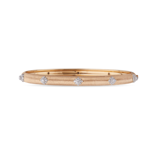 Macri Pink And White Gold Bombé Bracelet With Diamonds