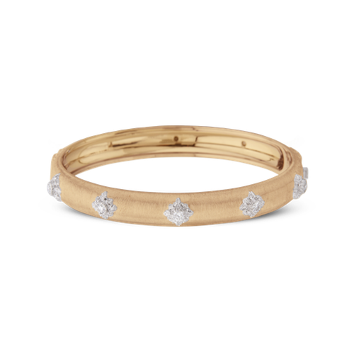 Macri Yellow Gold Bombé Bracelet With Diamonds