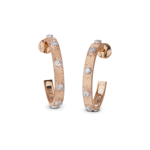 Macri Classica Earrings In Pink And White Gold With Diamonds