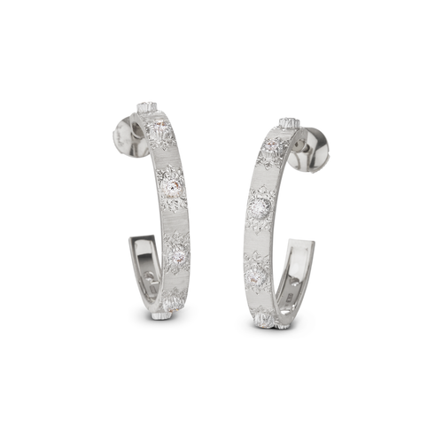 Macri Classica Earrings In White Gold With Diamonds