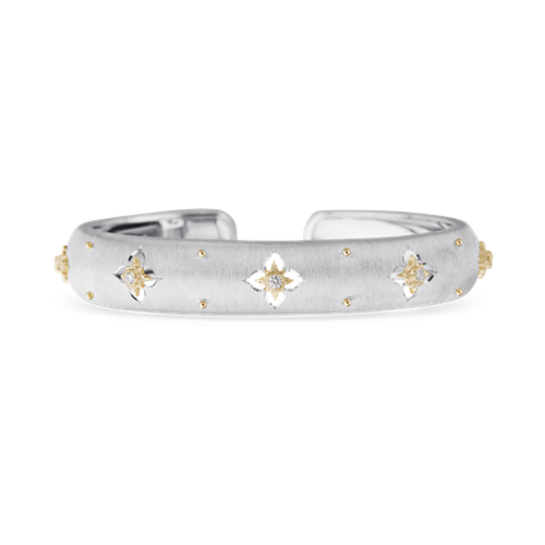 Macri Giglio White And Yellow Gold Bracelet With Diamonds