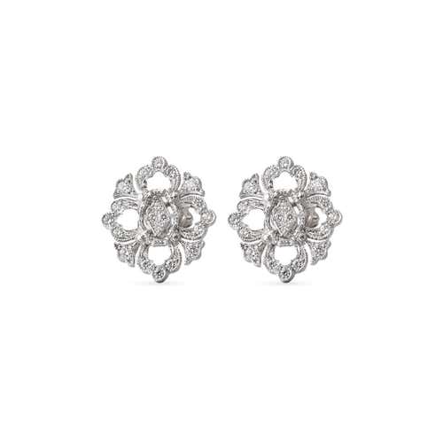 Opera Full Pavé White Gold Earrings With Diamonds