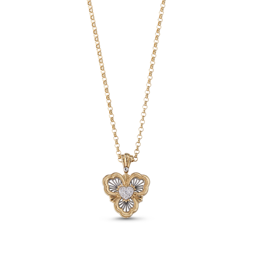 Opera Tulle Yellow And White Gold Heart Pendant With Diamonds