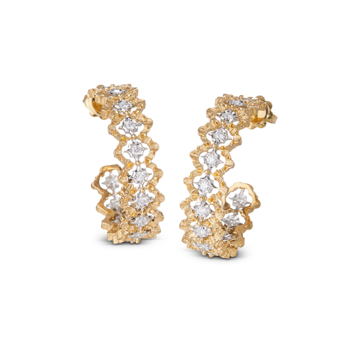 Rombi Earrings In Yellow And White Gold With Diamonds