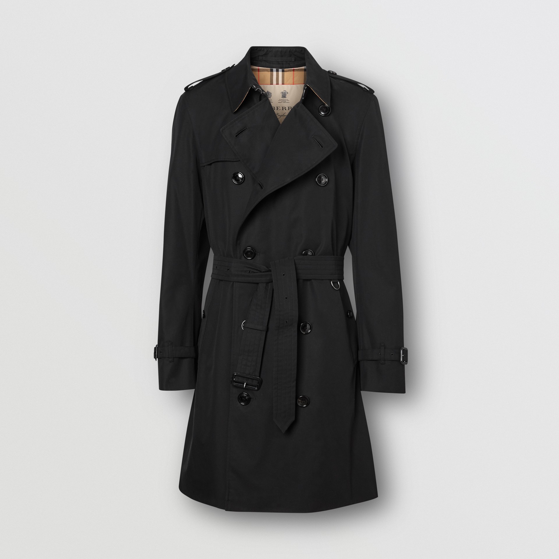 The Chelsea in black — the same coat in the house's other classic colour
