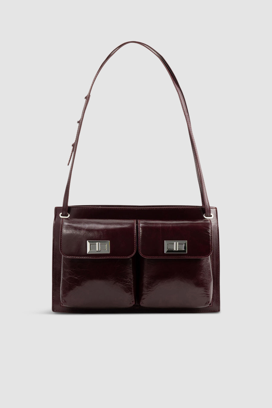 alternate detail or color view — Billy Tote Grape Calf Leather Shoulder Bag
