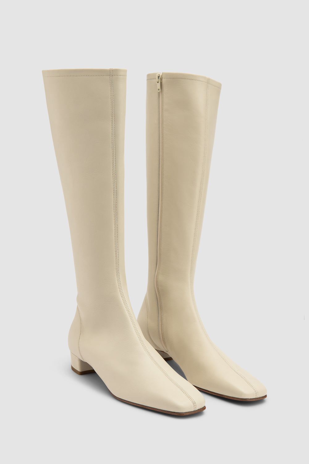 official alternate angle — Edie Off White Leather Knee-High Boot