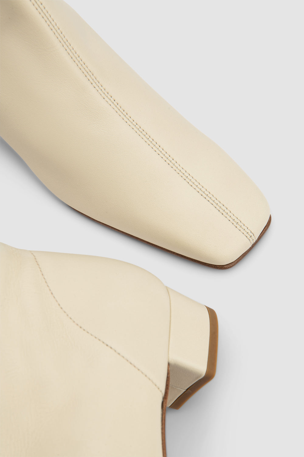 official alternate angle — Edie Off White Leather Knee-High Boot