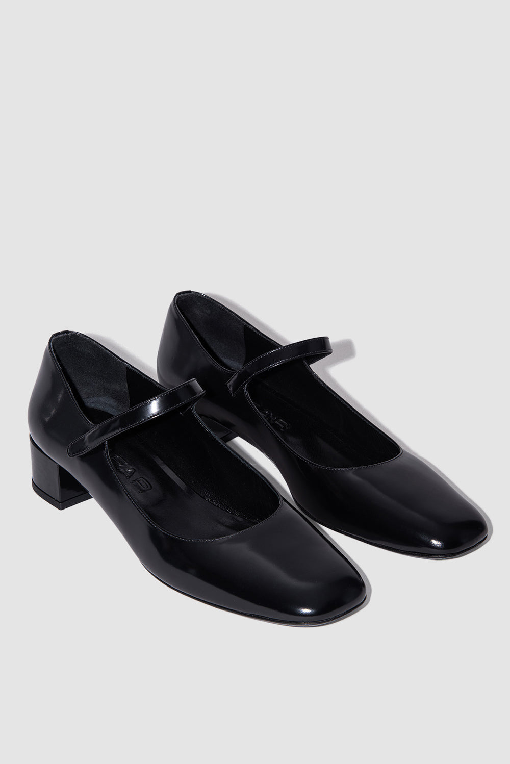 official alternate angle — Ginny Black Semi Patent Leather Mary Jane Pump