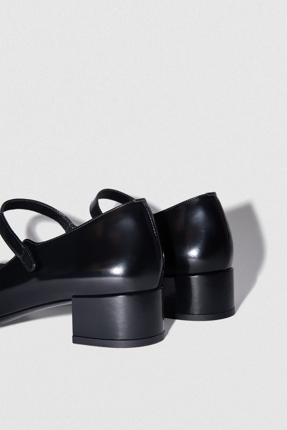 official alternate angle — Ginny Black Semi Patent Leather Mary Jane Pump