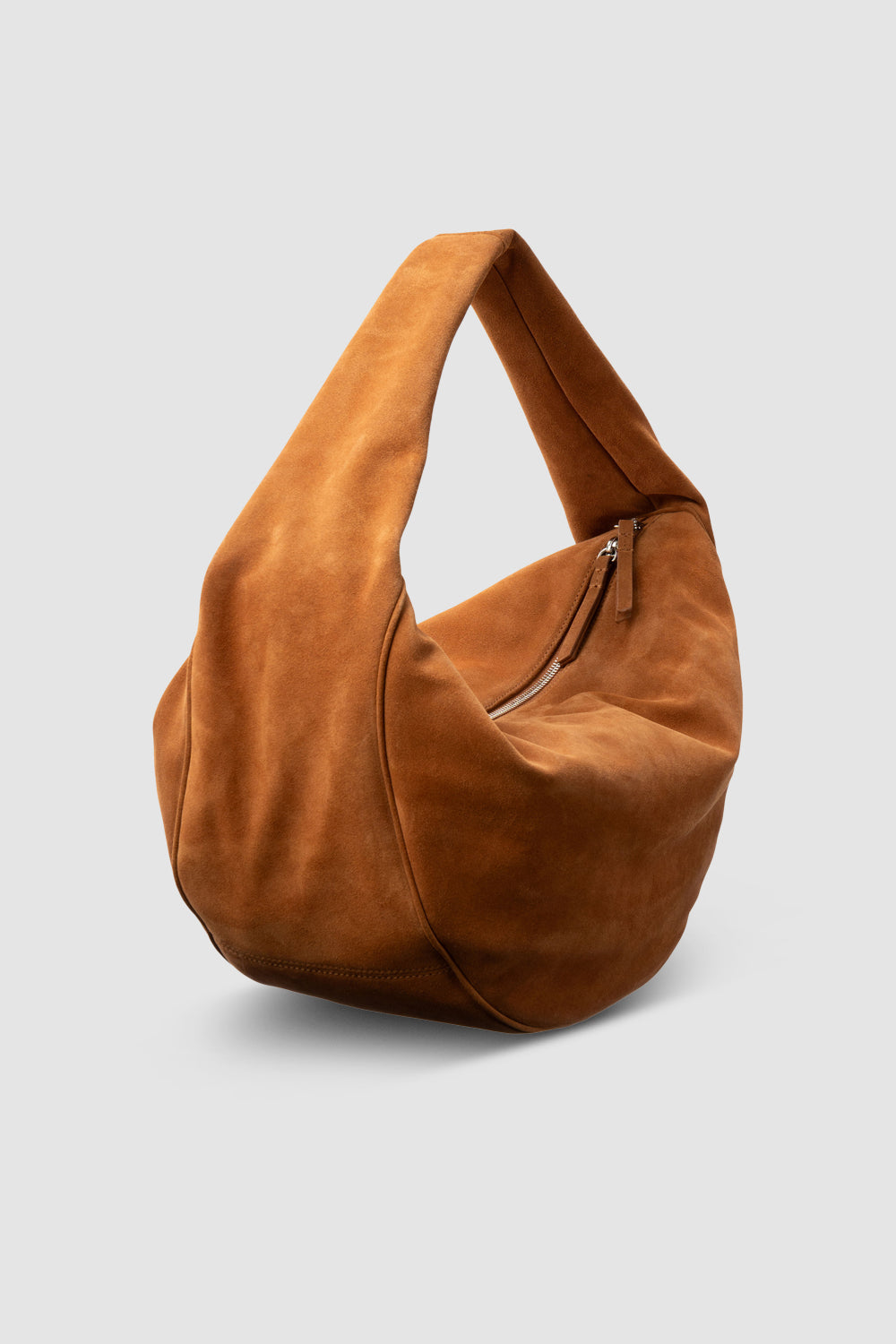 official alternate angle — Maxi Cush Summer Tan Suede Leather Shoulder Bag
