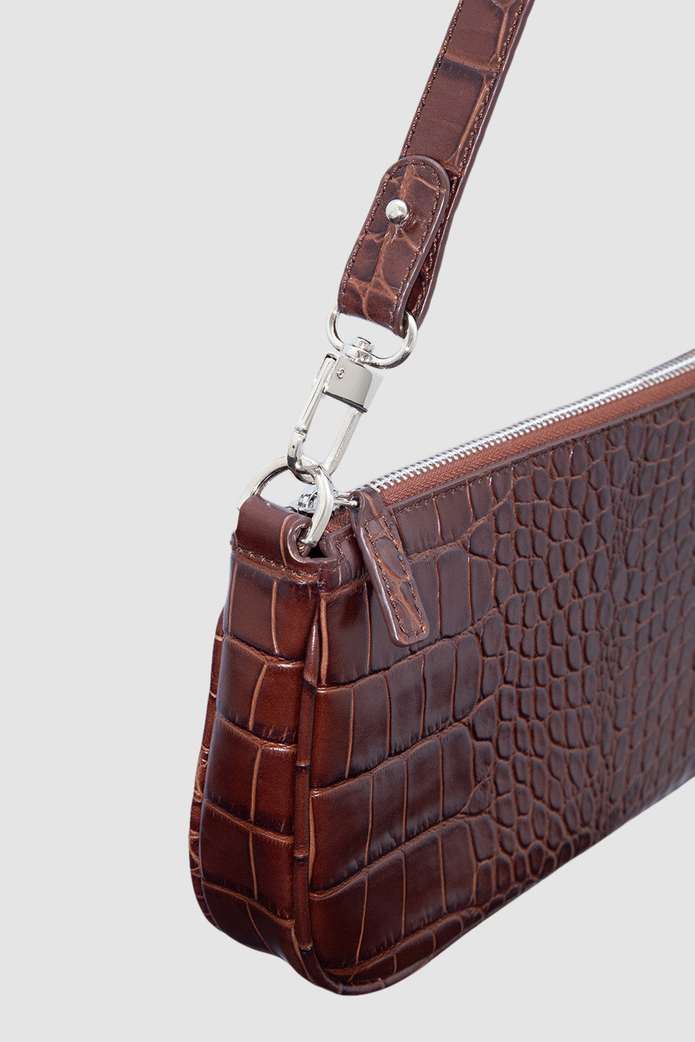 official alternate angle — Rachel Nutella Croco Embossed Leather Shoulder Bag