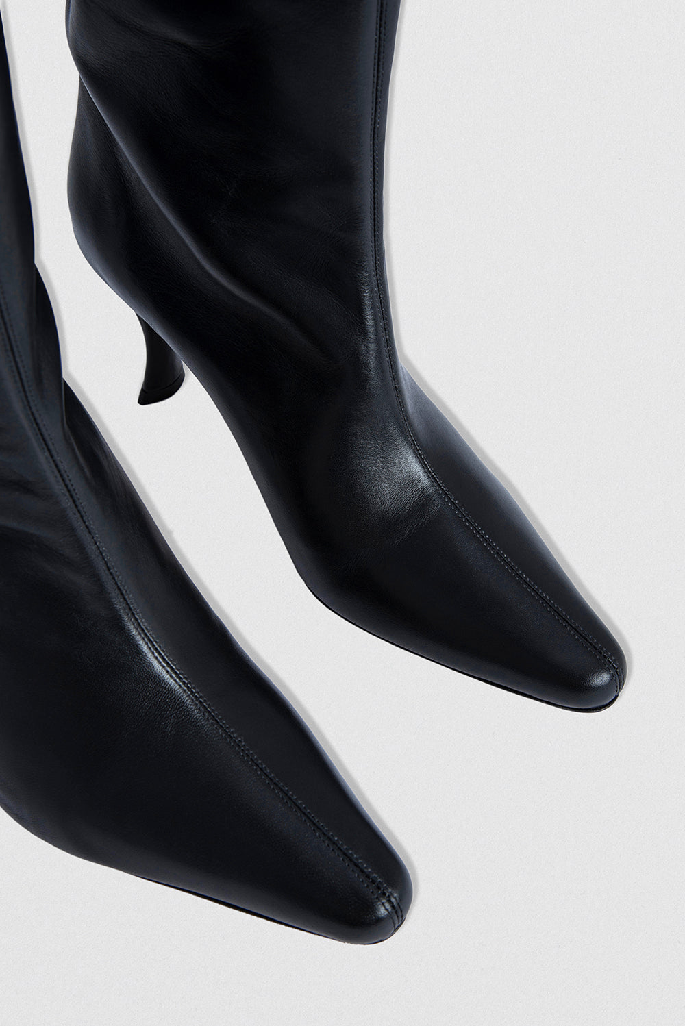 official alternate angle — Stevie 42 Black Smooth Calf Leather Knee-High Boot