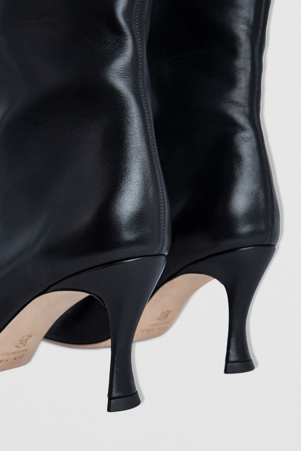 official alternate angle — Stevie 42 Black Smooth Calf Leather Knee-High Boot
